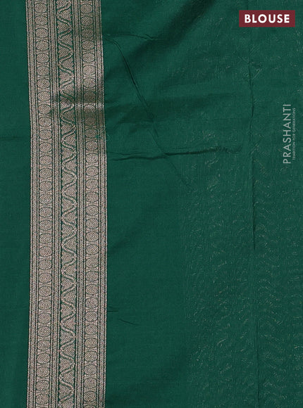Banarasi semi silk saree green with allover thread & zari weaves and woven border