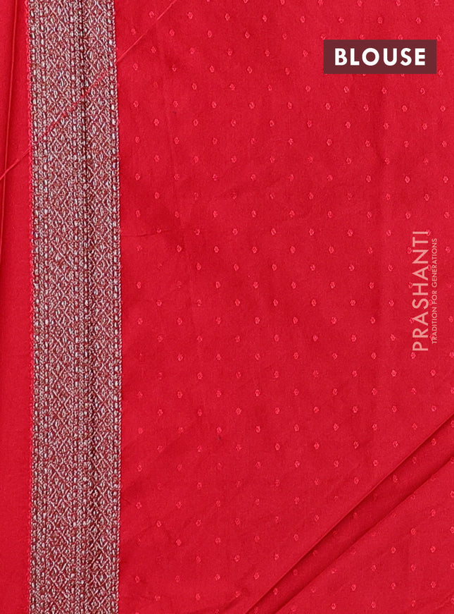 Banarasi semi silk saree maroon with allover thread & zari weaves and woven border