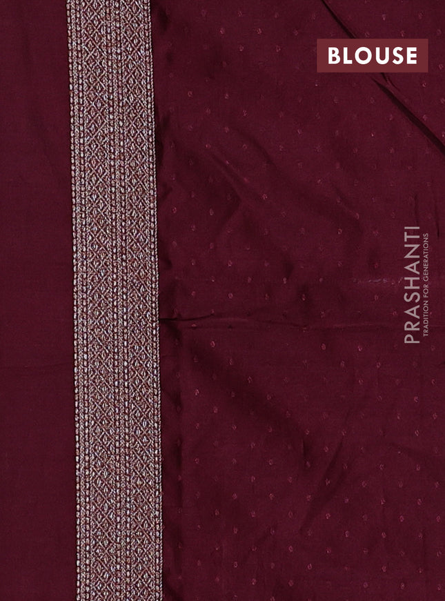 Banarasi semi silk saree deep maroon with allover thread & zari weaves and woven border