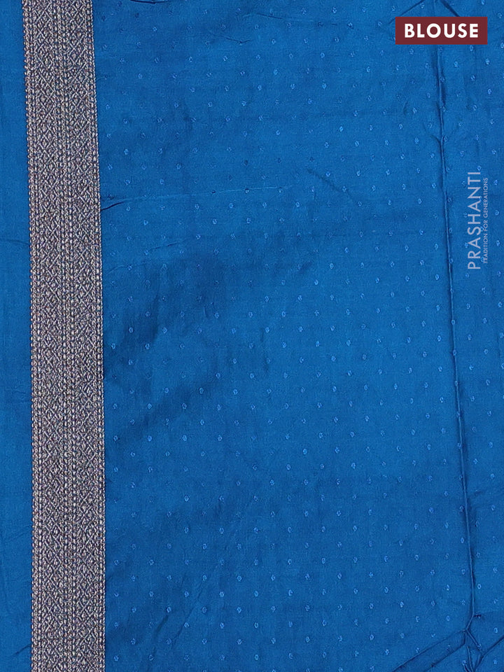 Banarasi semi silk saree cs blue with allover thread & zari weaves and woven border