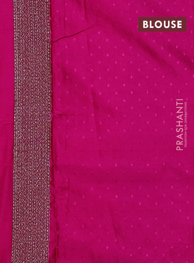 Banarasi semi silk saree pink with allover thread & zari weaves and woven border