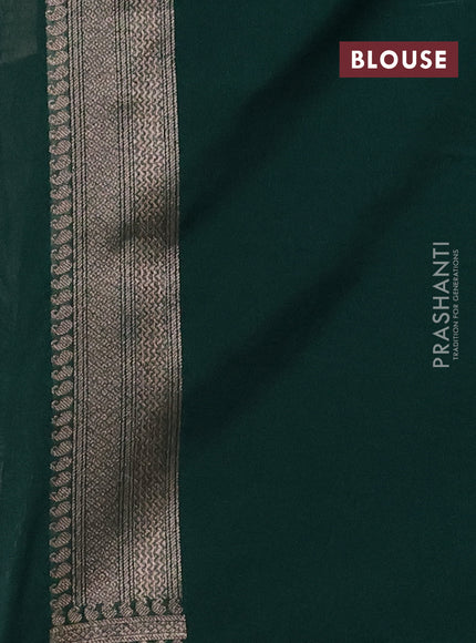 Banarasi semi silk saree green with allover thread & zari weaves and woven border