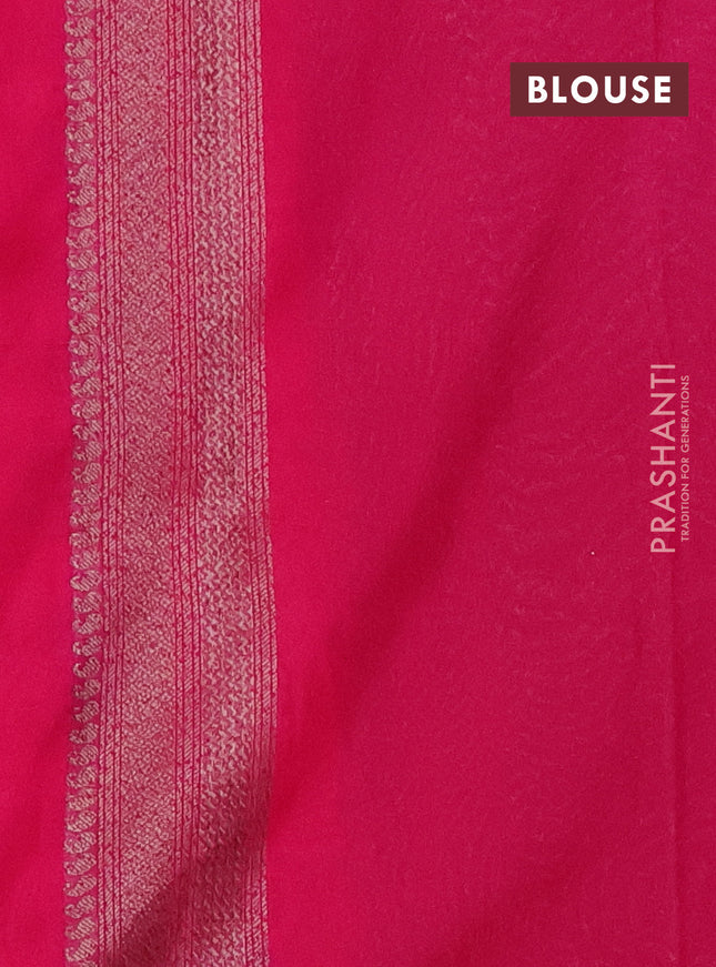 Banarasi semi silk saree pink with allover thread & zari weaves and woven border