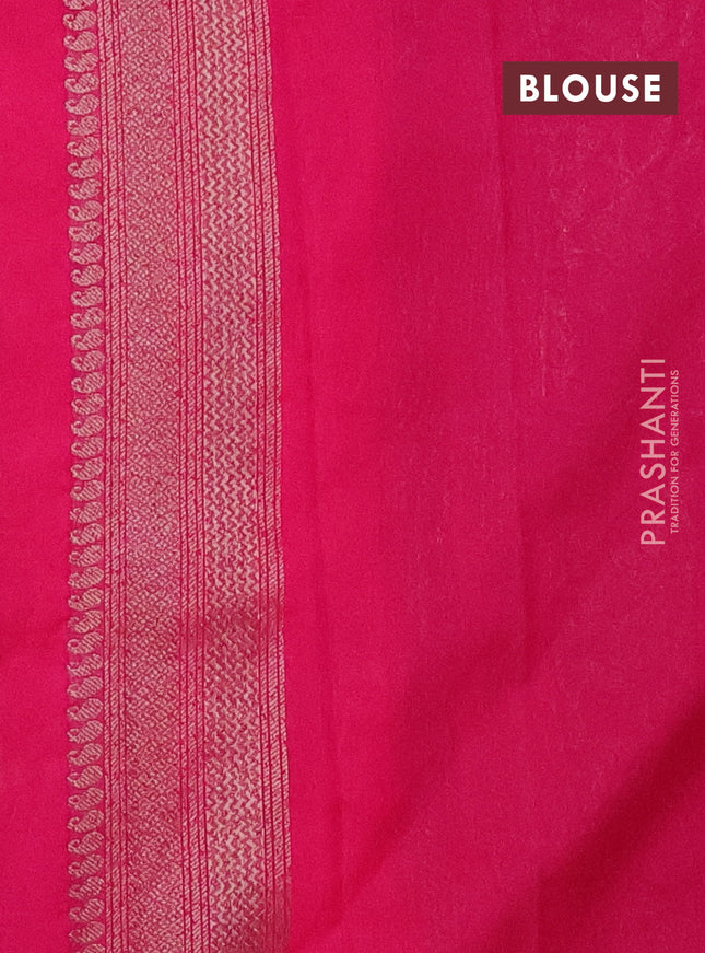 Banarasi semi silk saree pink with allover thread & zari weaves and woven border