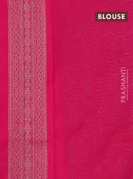 Banarasi semi silk saree pink with allover thread & zari weaves and woven border