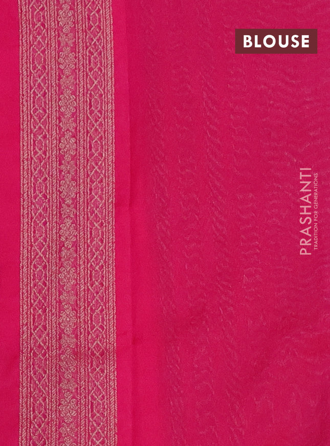 Banarasi semi silk saree pink with allover thread & zari weaves and woven border