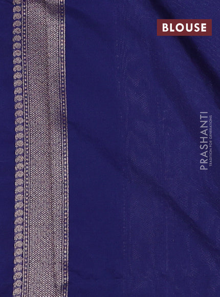Banarasi semi silk saree blue with allover thread & zari weaves and woven border