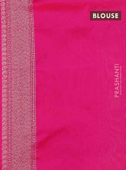 Banarasi semi silk saree pink with allover thread & zari weaves and woven border