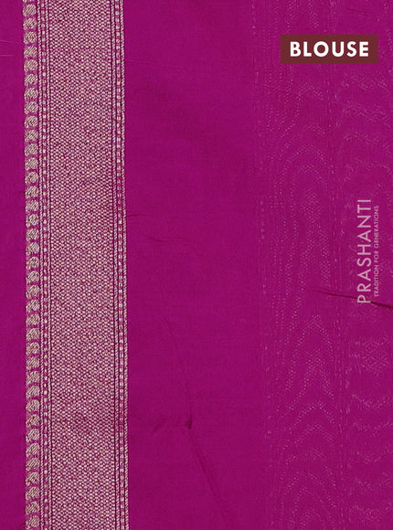 Banarasi semi silk saree magenta pink with allover thread & zari weaves and woven border