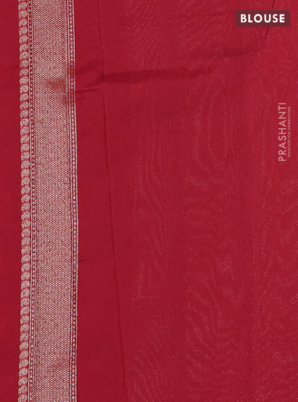 Banarasi semi silk saree maroon with allover thread & zari weaves and woven border
