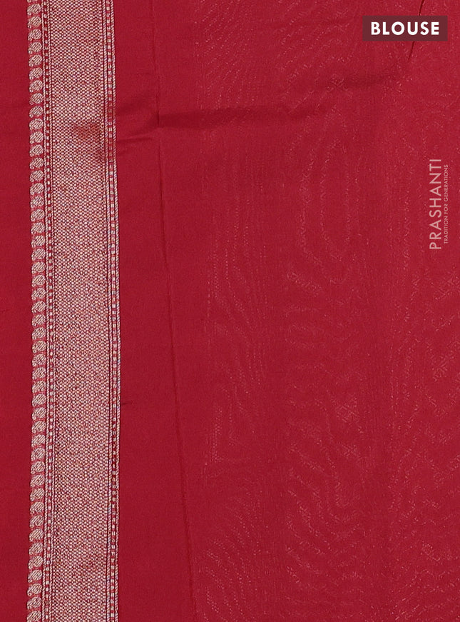 Banarasi semi silk saree maroon with allover thread & zari weaves and woven border