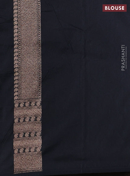 Banarasi semi silk saree black with allover thread & zari weaves and woven border