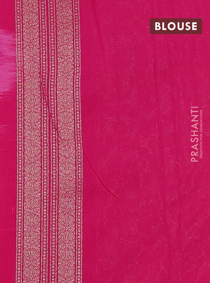 Banarasi semi silk saree pink with allover thread & zari weaves and woven border