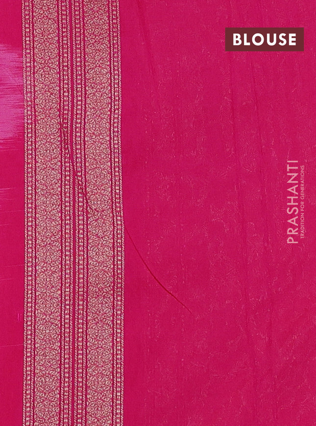 Banarasi semi silk saree pink with allover thread & zari weaves and woven border