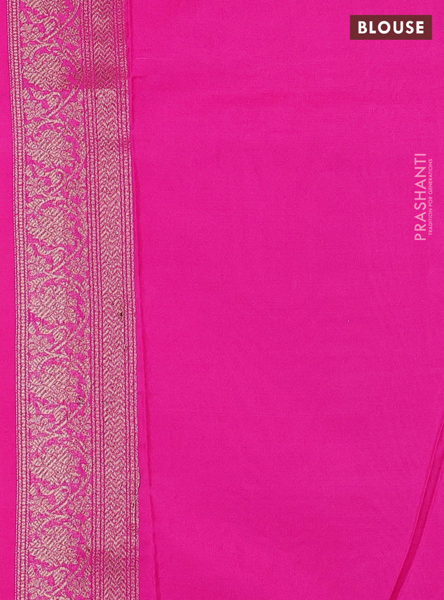 Banarasi semi silk saree pink with allover thread & zari weaves and woven border