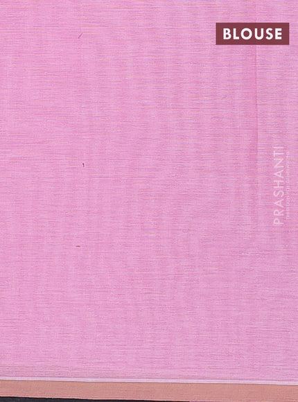 Nithyam cotton saree candy pink with thread woven buttas and piping border