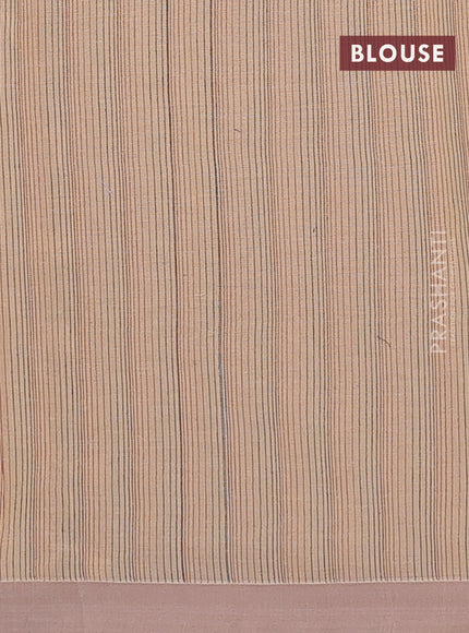 Nithyam cotton saree sandal with allover thread weaves & buttas and simple border