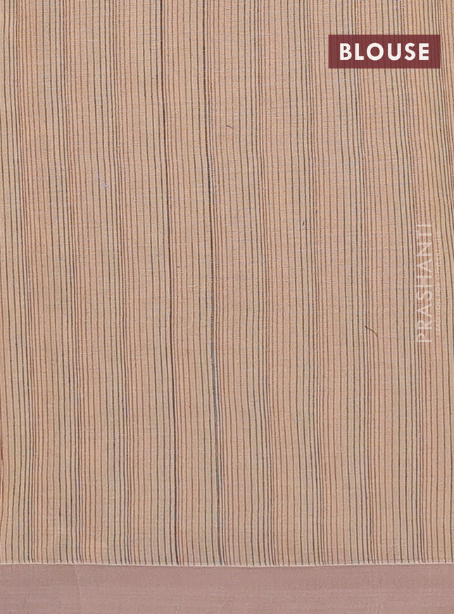 Nithyam cotton saree sandal with allover thread weaves & buttas and simple border