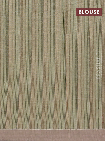 Nithyam cotton saree elaichi green with allover thread weaves & buttas and simple border