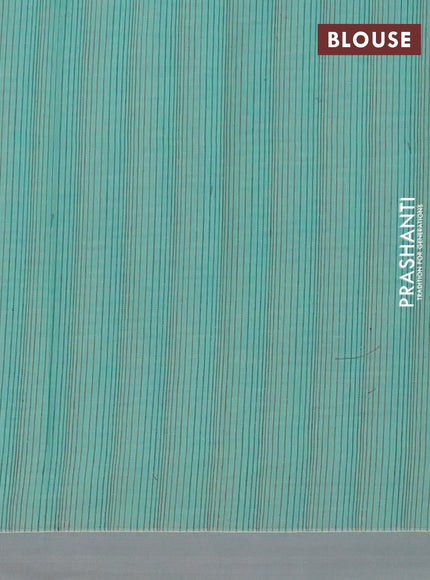 Nithyam cotton saree teal green with allover thread weaves & buttas and simple border