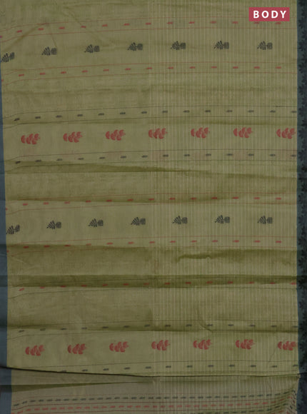 Nithyam cotton saree pastel green and dual shade of green with allover thread weaves & buttas and thread woven border