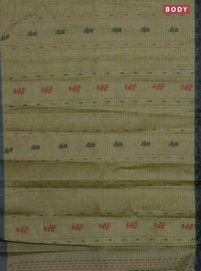 Nithyam cotton saree pastel green and dual shade of green with allover thread weaves & buttas and thread woven border