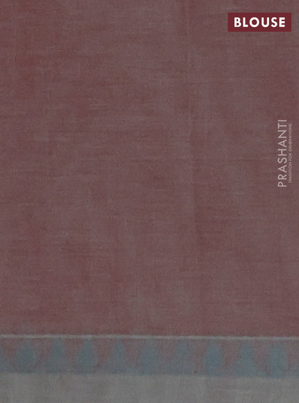 Nithyam cotton saree dual shade of greenish maroon with thread woven buttas and thread woven border