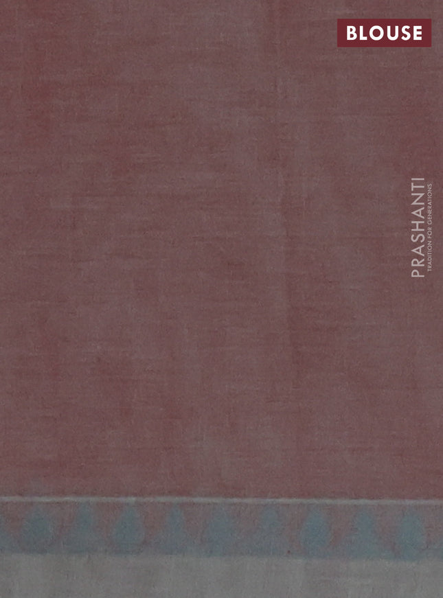 Nithyam cotton saree dual shade of greenish maroon with thread woven buttas and thread woven border