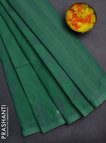Nithyam cotton saree green with thread woven buttas and thread woven border