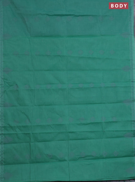 Nithyam cotton saree green with thread woven buttas and thread woven border