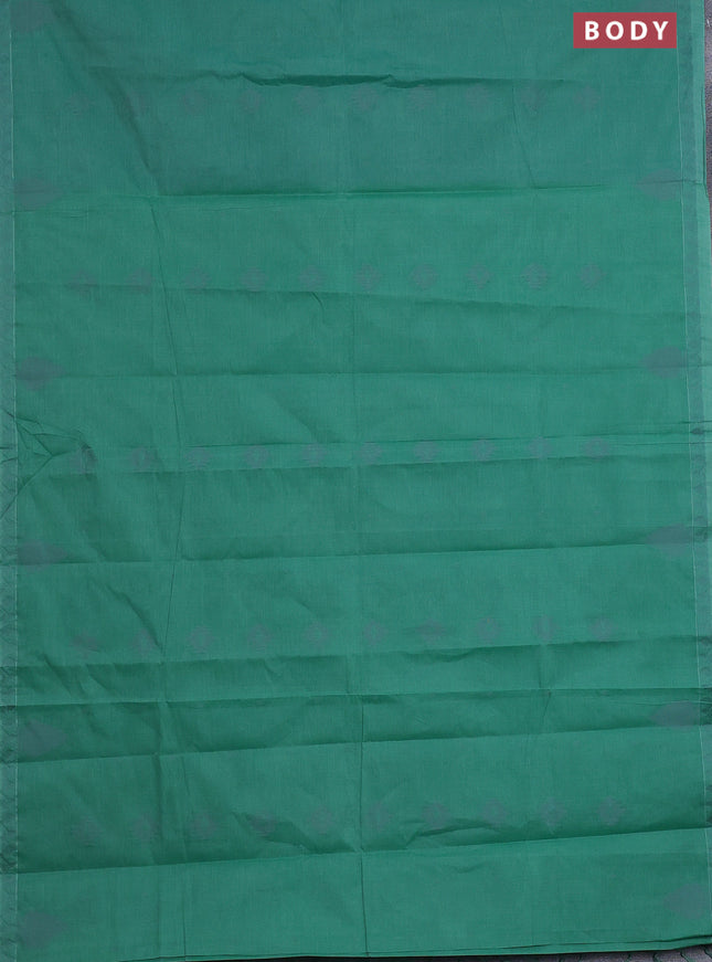 Nithyam cotton saree green with thread woven buttas and thread woven border