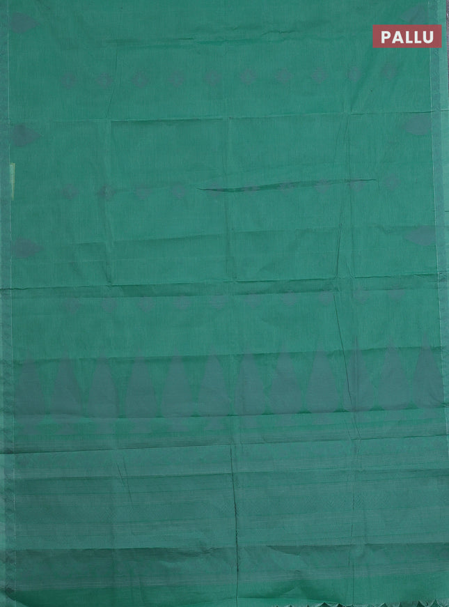 Nithyam cotton saree green with thread woven buttas and thread woven border