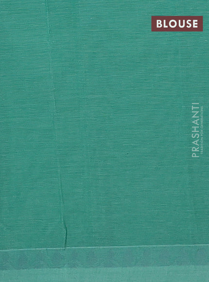 Nithyam cotton saree green with thread woven buttas and thread woven border
