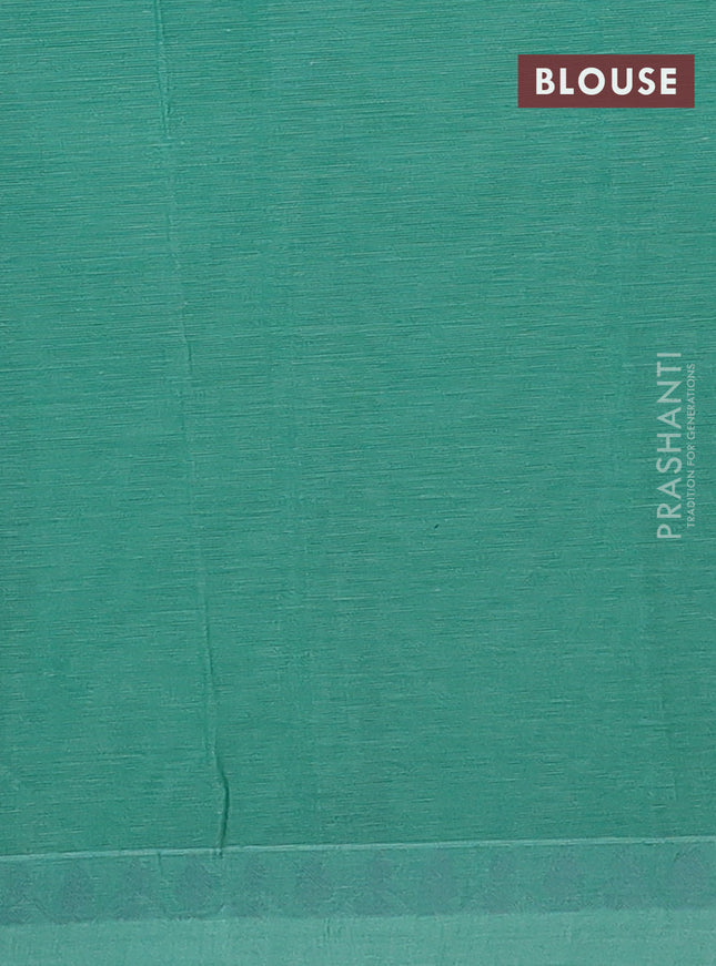 Nithyam cotton saree green with thread woven buttas and thread woven border