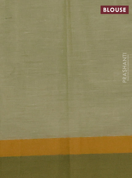 Nithyam cotton saree pastel green and sap green with allover thread weaves and simple border