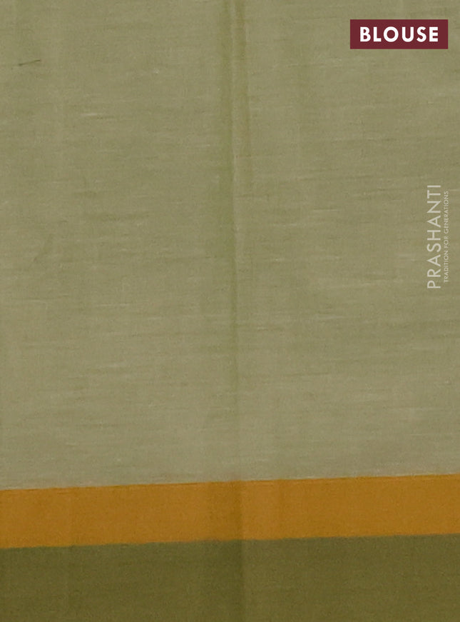 Nithyam cotton saree pastel green and sap green with allover thread weaves and simple border