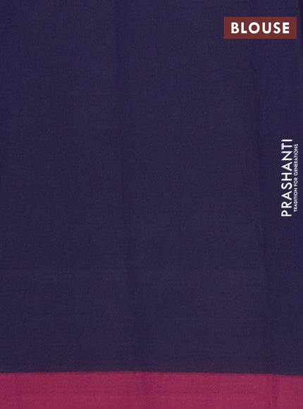 Nithyam cotton saree navy blue and maroon with allover thread weaves and simple border