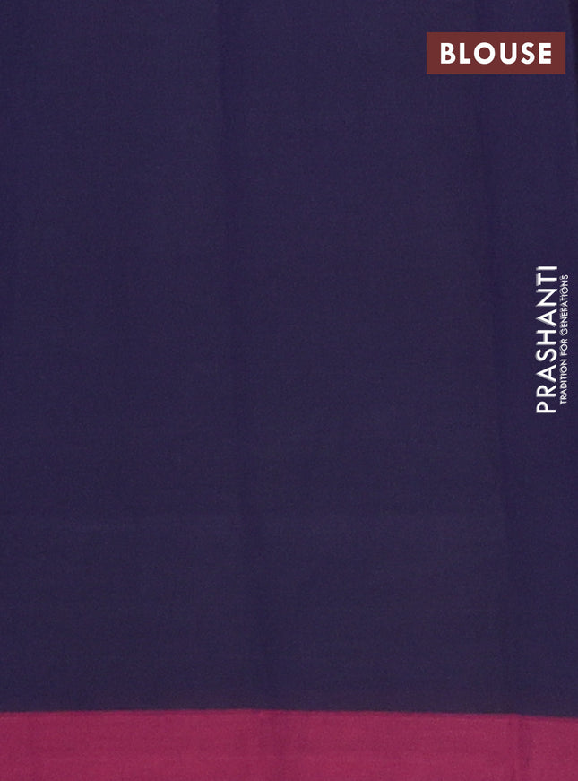Nithyam cotton saree navy blue and maroon with allover thread weaves and simple border