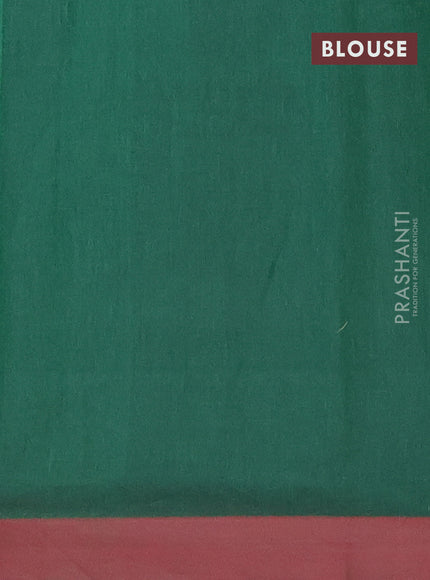 Nithyam cotton saree green and maroon shade with allover thread weaves and simple border