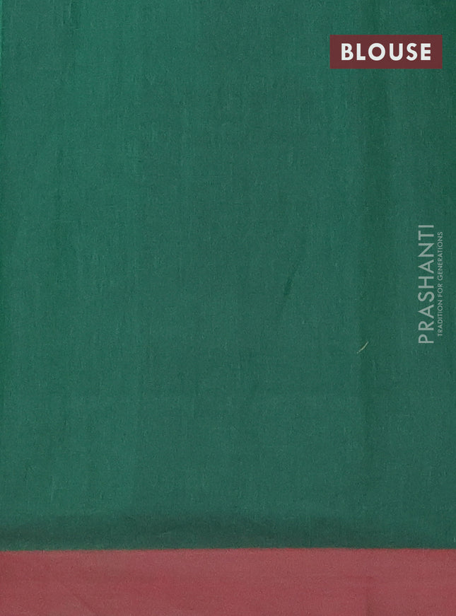 Nithyam cotton saree green and maroon shade with allover thread weaves and simple border