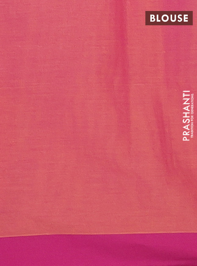 Nithyam cotton saree dual shade of pink and magenta pink with allover thread weaves and simple border