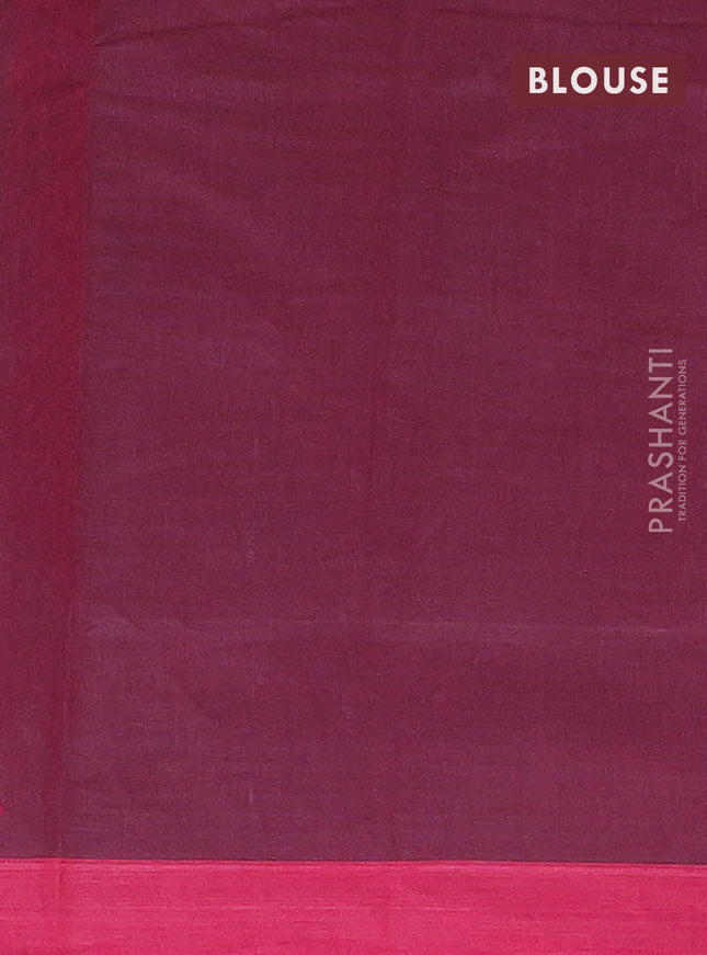 Nithyam cotton saree maroon with allover thread weaves and simple border