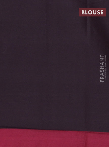 Nithyam cotton saree brown and maroon with allover thread weaves and simple border