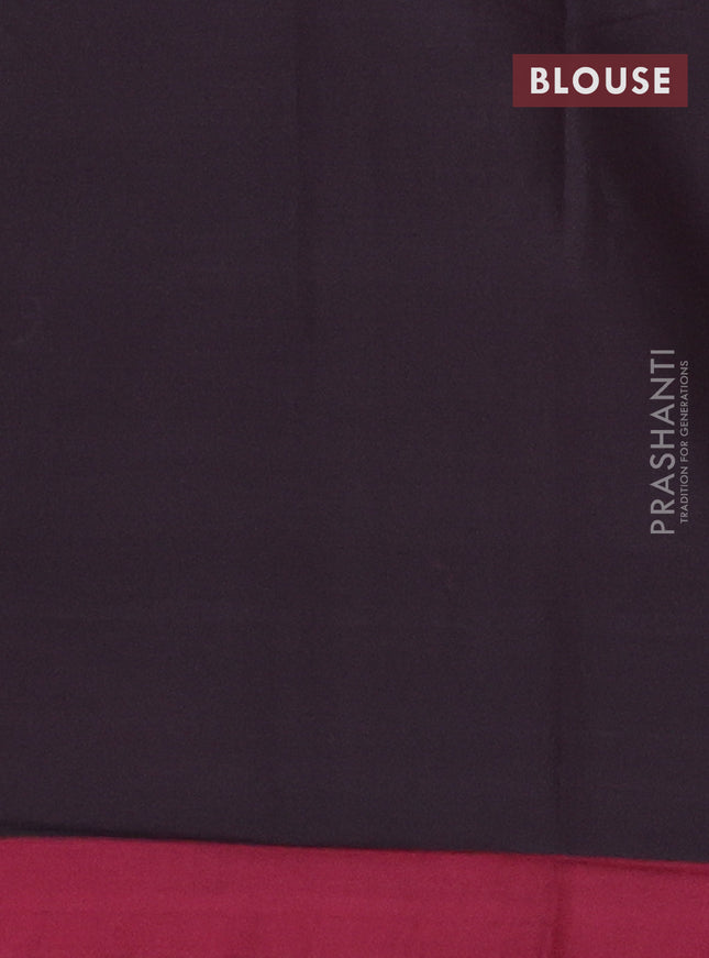 Nithyam cotton saree brown and maroon with allover thread weaves and simple border