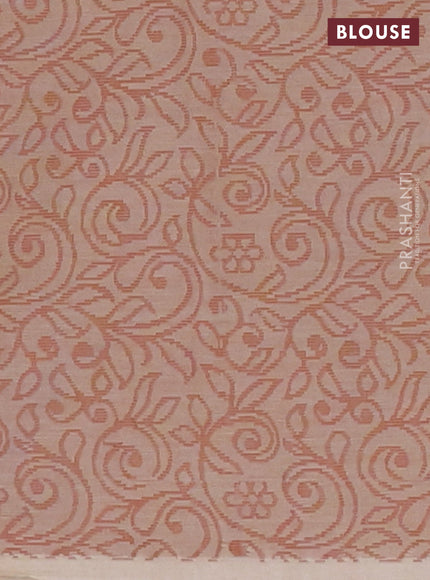 Nithyam cotton saree sandal with thread woven buttas in borderless style