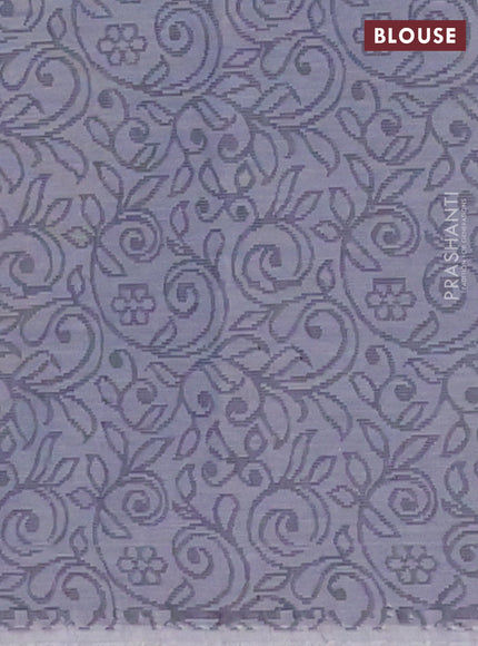 Nithyam cotton saree grey with thread woven buttas in borderless style