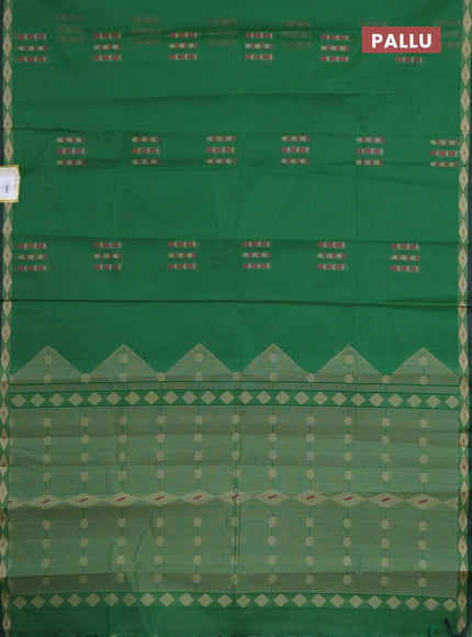 Nithyam cotton saree green with thread woven buttas and thread woven border