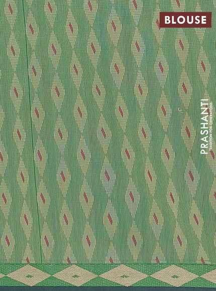 Nithyam cotton saree green with thread woven buttas and thread woven border