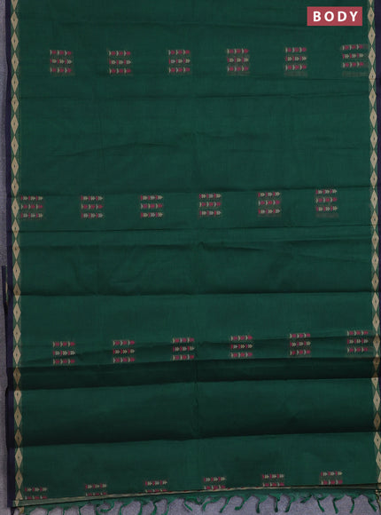 Nithyam cotton saree green with thread woven buttas and thread woven border