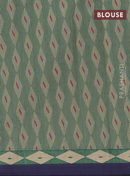 Nithyam cotton saree green with thread woven buttas and thread woven border